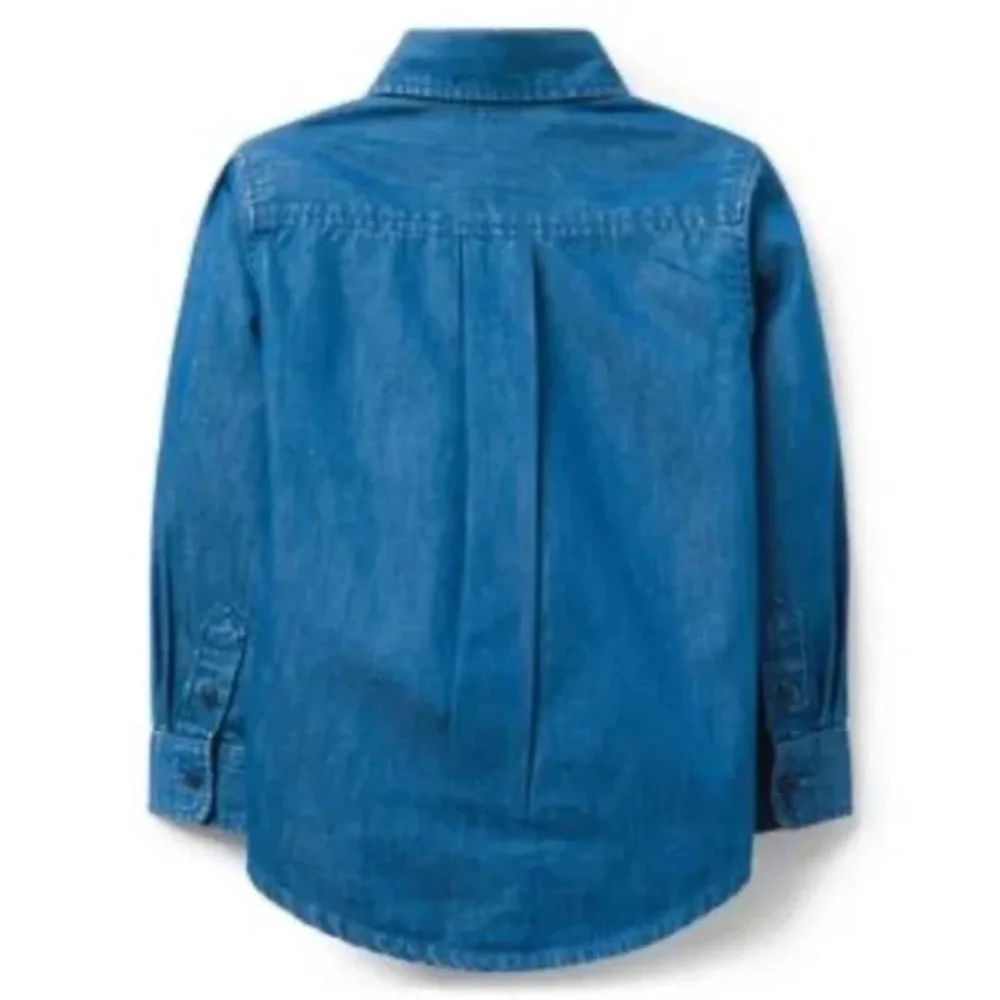 Janie and Jack Boy's Chambray Blue Denim Shirt